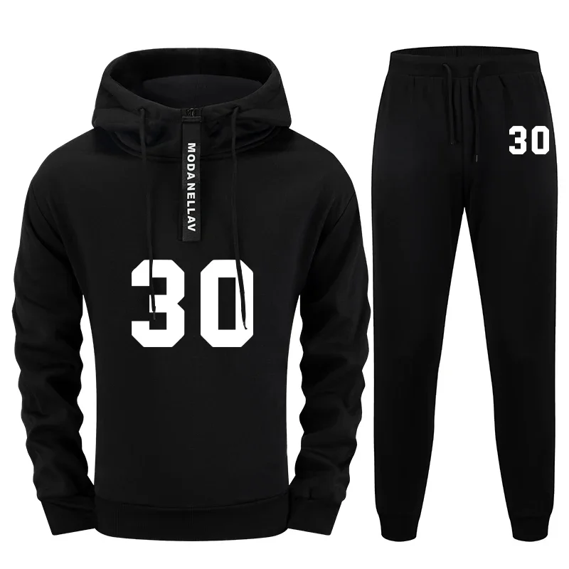 

Mens 2025 Tracksuit Set Urban Streetwear Fashion 2 Pieces Half Zip Hoodie with Joggers Autumn Winter Casual