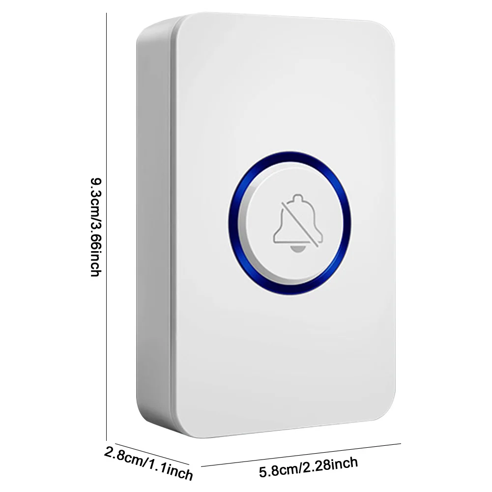 Wireless Doorbell Household Cordless Doorbell with 1 Receiver Classroom Door Bell Kit 4 Volume Level for Home Office Hospital
