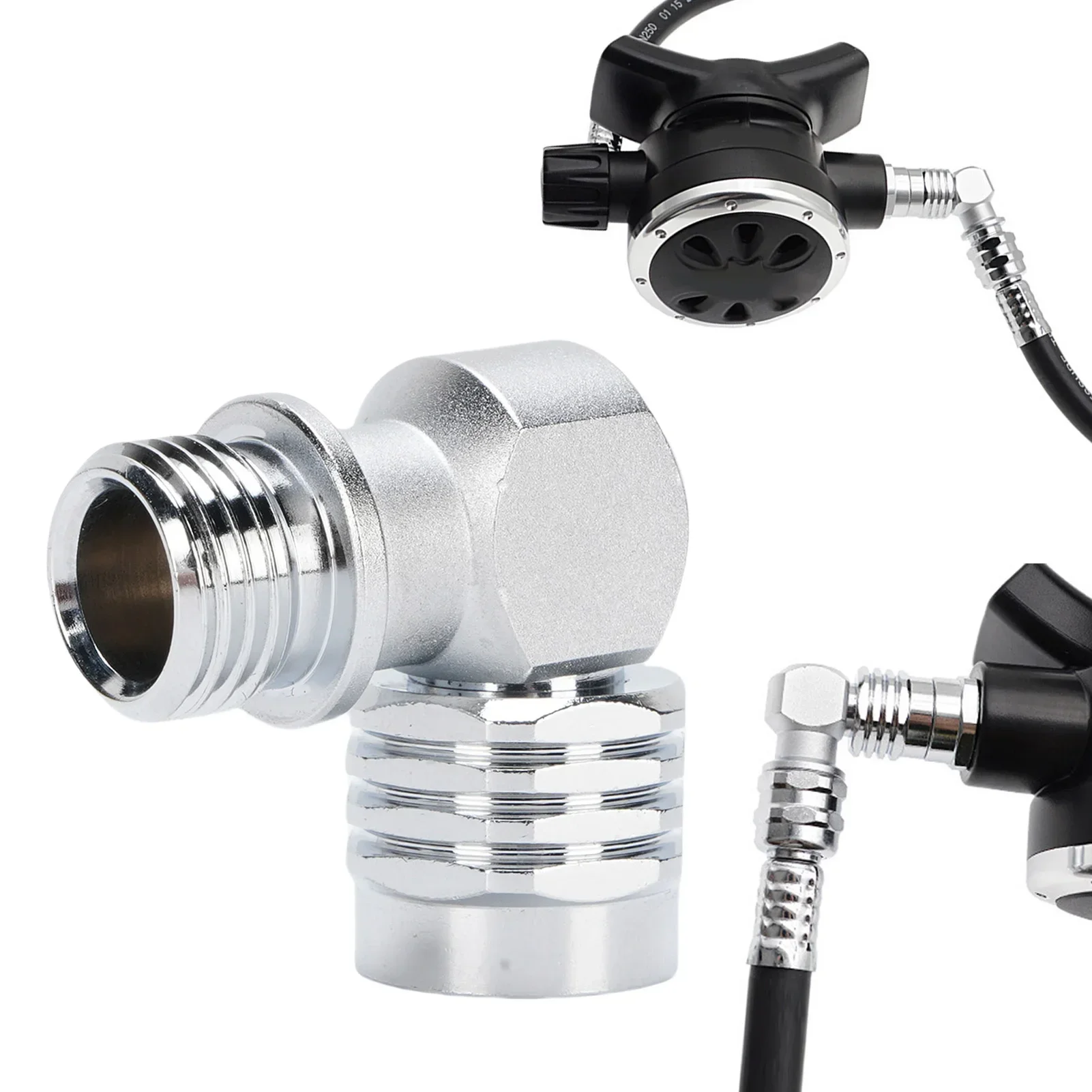 

Адаптер для подводного плавания, 90-градусный, латунный хромированный, портативный адаптер регулятора второй ступени для подводного дайвинга