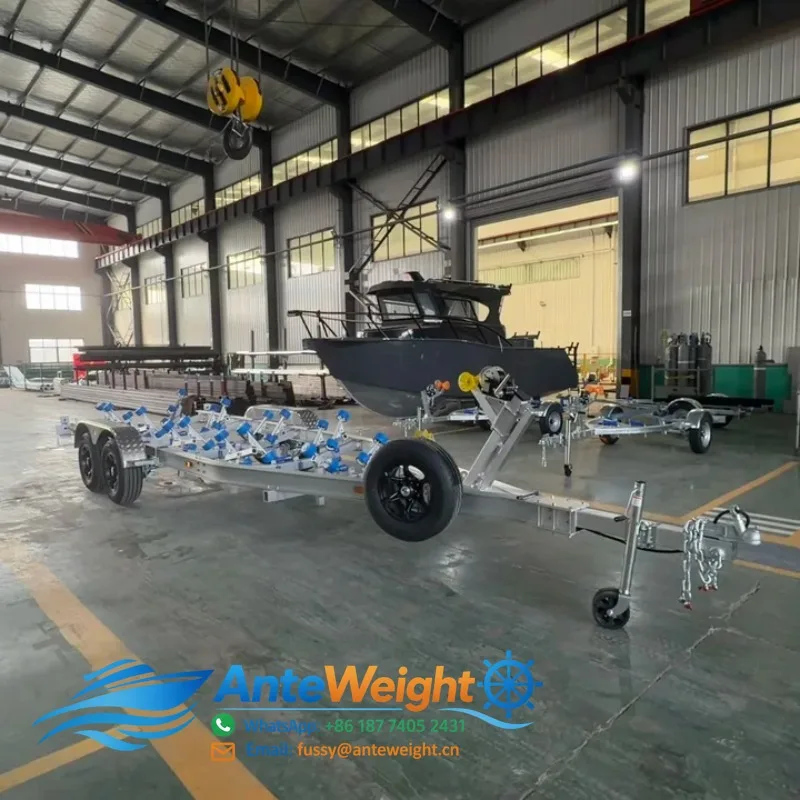Dual-axle Hot-dip Galvanized Trailer for 8m Fishing Boat