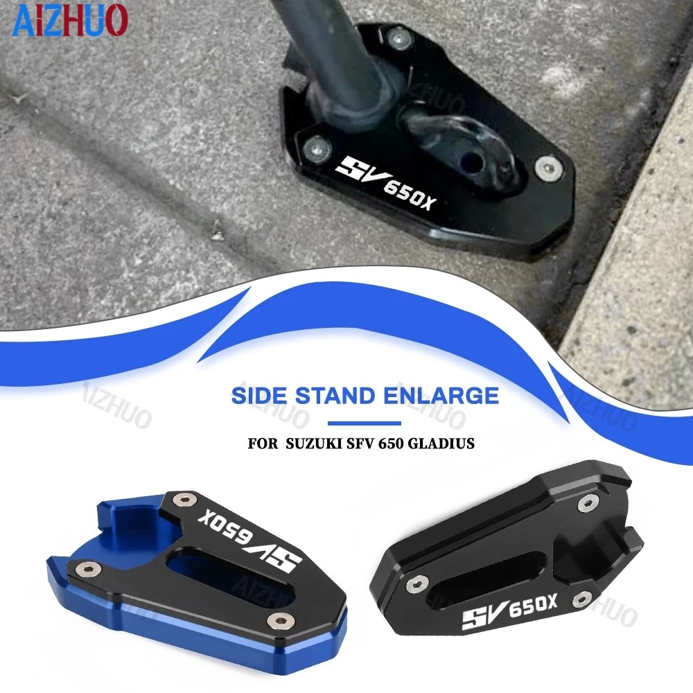 

For SUZUKI SV650X 2018-23 2024 2025 2026 Motorcycle Kickstand Foot Side Stand Extension Pad Support Plate Motorcycle Accessories