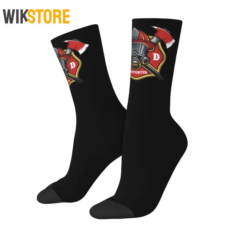 

Fire Rescue Firefighter Crazy Dress Socks Mens Womens Funny Novelty Fireman Fashion Crew Socks