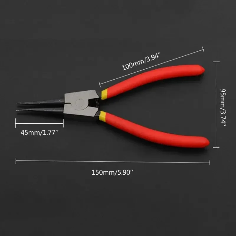 Alicates externos internos portátiles, Clips de retención, anillo a presión multifuncional, herramienta de mano, 7 ", 4 piezas por juego