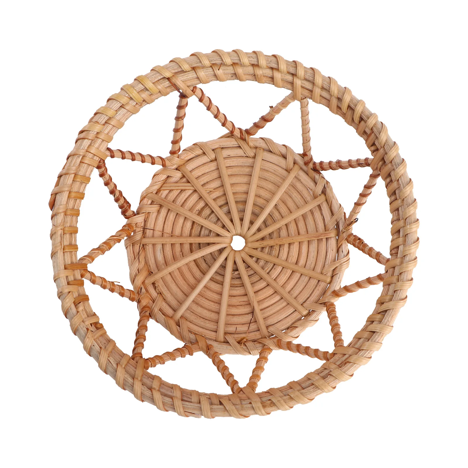 

Storage Basket Rattan Hollow-out Woven Fruit Container Food Holder Khaki Party Supply