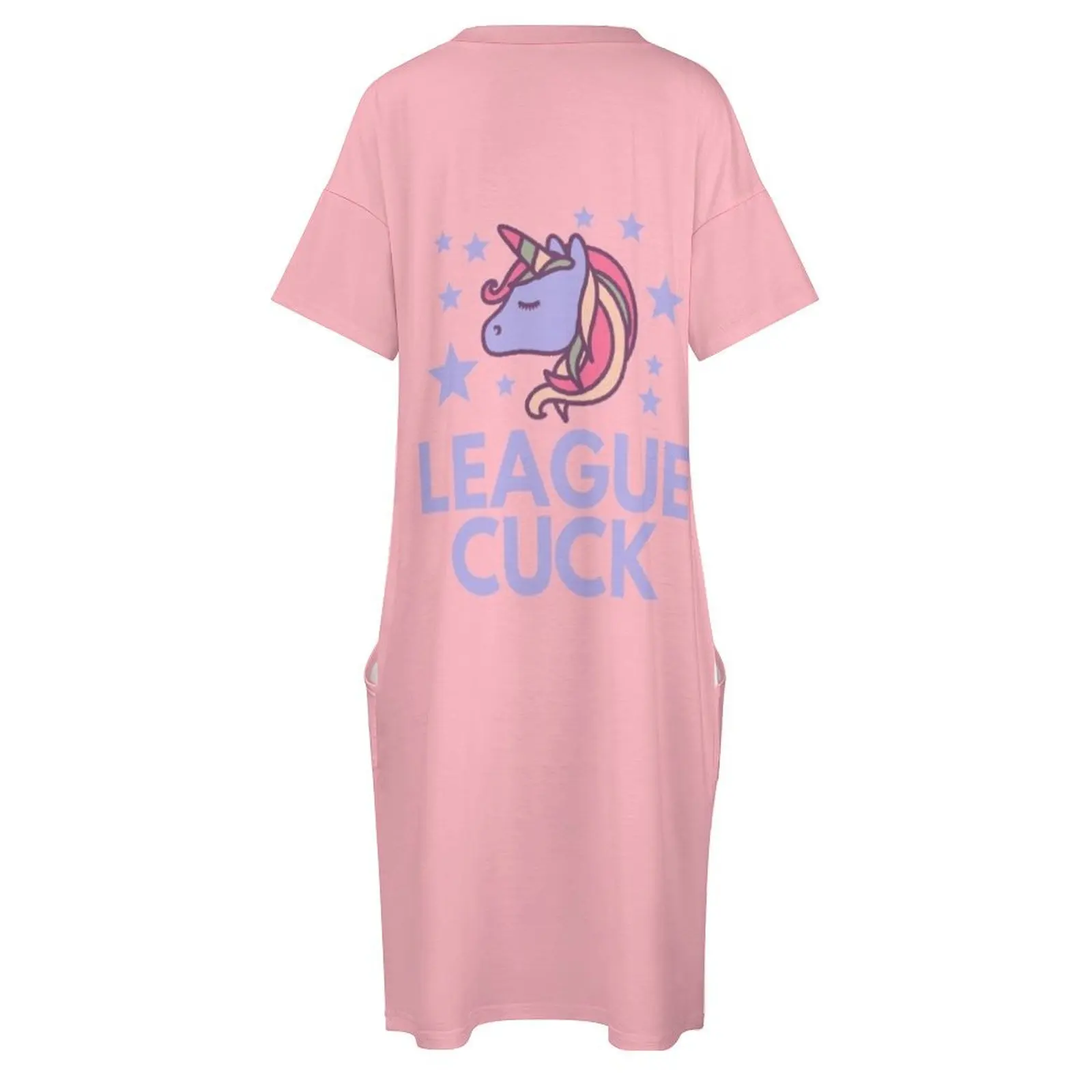 I Suck At Fantasy Football T Shirt Unicorn Pink - League Cuck Shirt Loose Pocket Dress Casual dresses dresses for woman