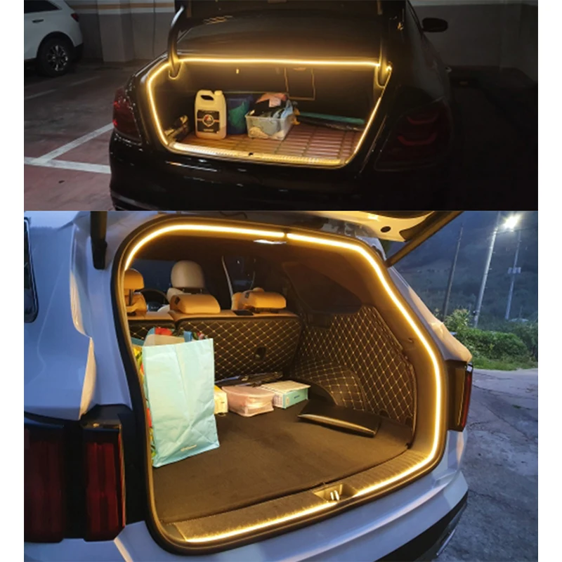 Universal 12V 5M Frunk Brighten LED Strip Modified Ambient Lighting for Tesla Model 3 Y Flexible Trunk Camping Stall Lingting