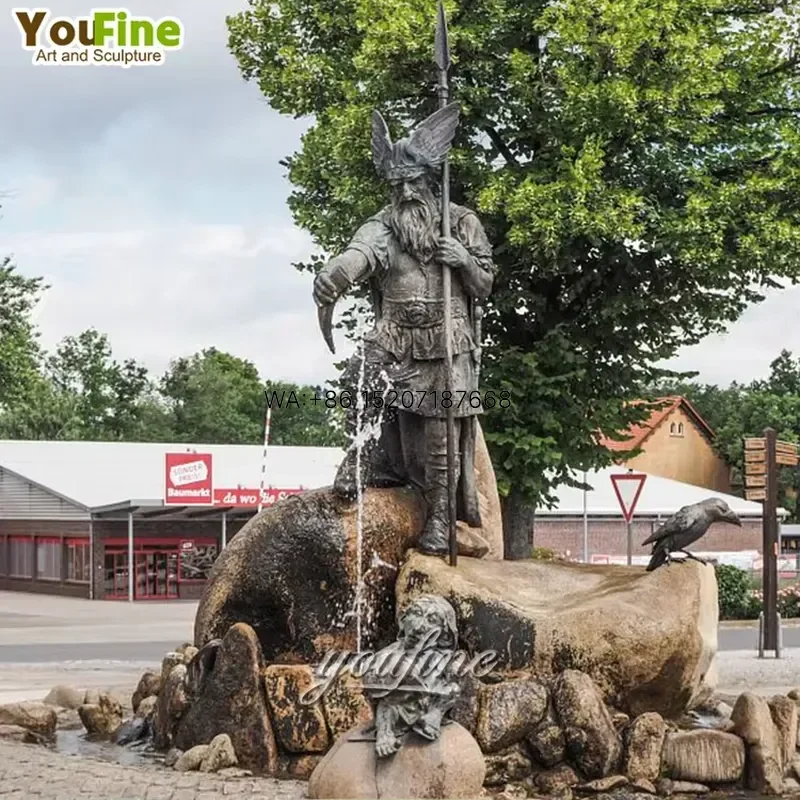 Wmwmnu Life Size Outdoor Park Decoration Bronze Odin Statue Sculpture for Garden Yard Art