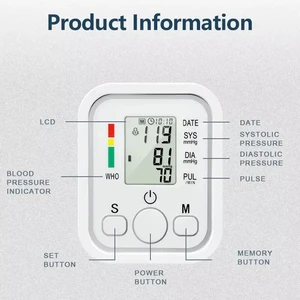 2 USER DIGITAL VOICE AUTHORY AUTOMATIC BLOOD Pressure Meter Pressure Tonometer Tensiometer Baumanometer 6 Main Sales Measure Blood Pressure - №4