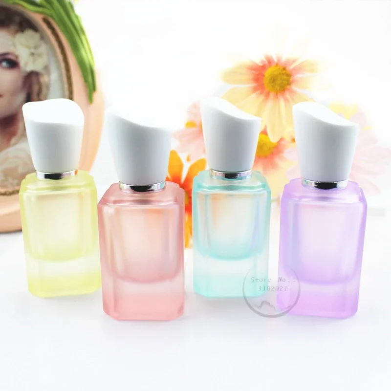 30ml Glass Perfume Bottles Spray Bottling Screw Cap Travel Portable Perfume Bottle Frosted Macaron Color Glass Perfume Bottle