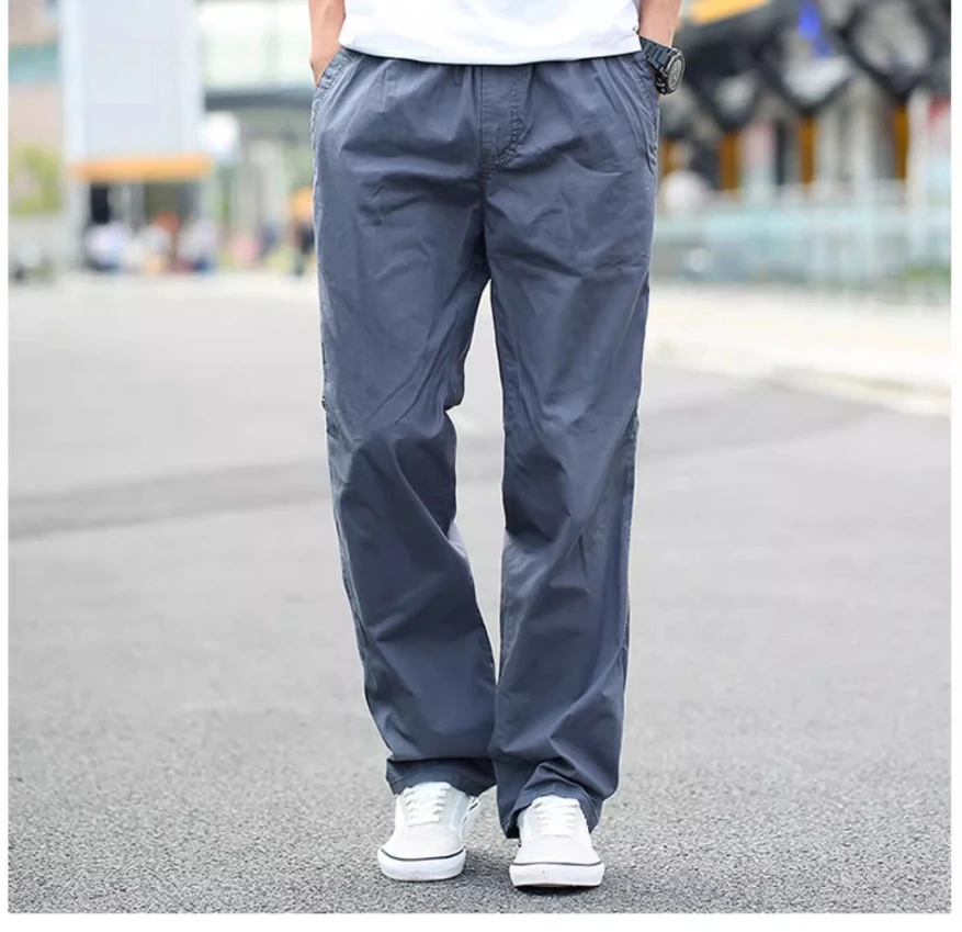 Simple and comfortable knit pants Men's autumn and winter loose straight pants overalls sport plus-size pants outdoor