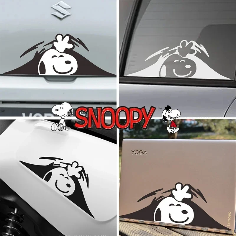 25cm Snoopy Cartoon Car Sticker Creative Funny Cute Scratch Decoration Modified Car Laptop Waterproof Graphic Stickers Decal New