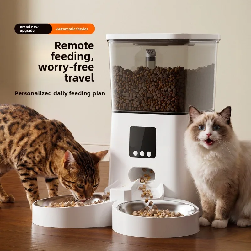 Dual Channel Pet Feeder Timed Quantitative Feeder for Cats and Dogs WIFI Remote Control Intelligent Feeder