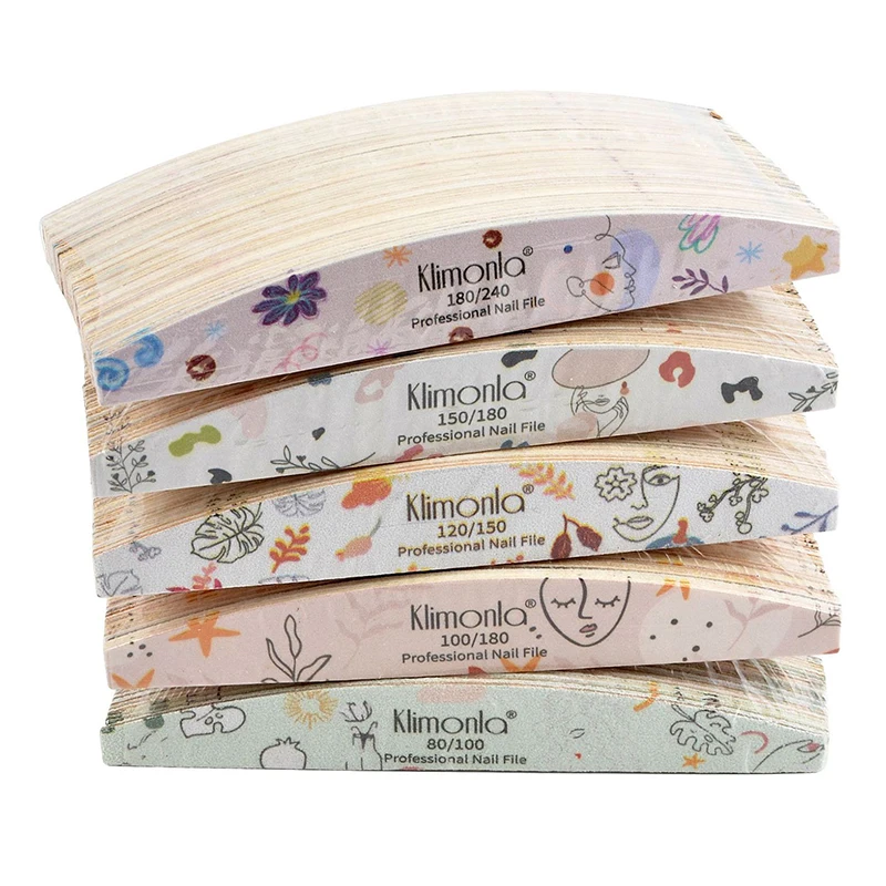 ตะไบเล็บไม้หนา10ชิ้นกระดาษทรายสีสันสดใสตะไบเล็บ100/120/180/240อุปกรณ์ทำเล็บบัฟเฟอร์ขัดแบบมืออาชีพ