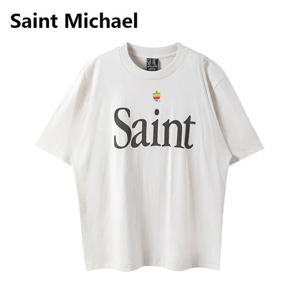 

Saint Michael high-quality men's and women's round neck casual loose short sleeved T-shirt, summer fashion brand new