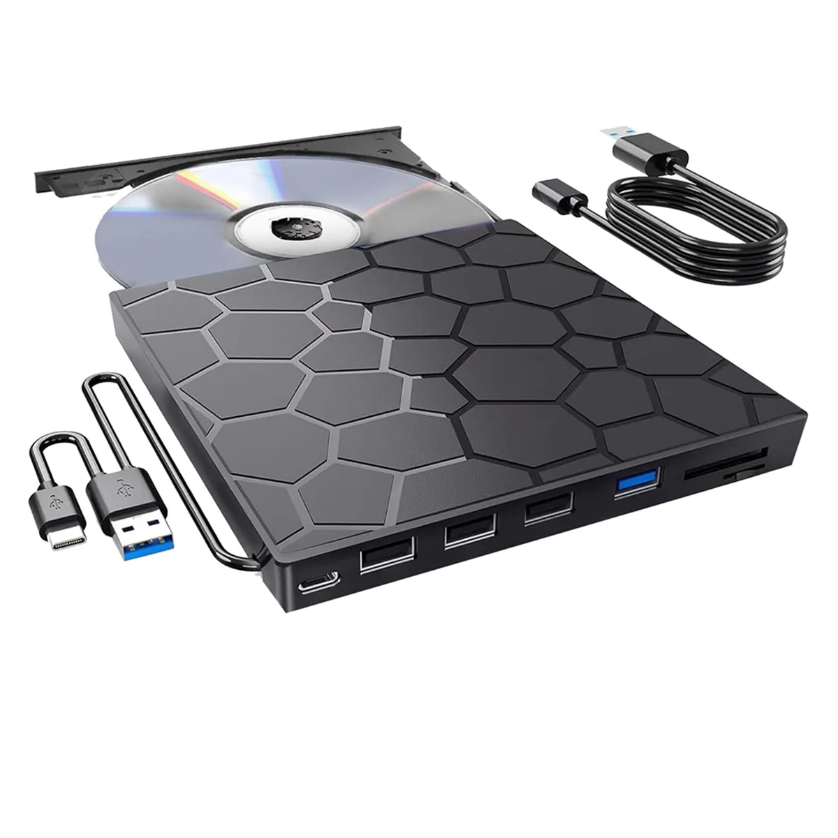 

Y29A Hot External CD/DVD Drive Player, 7 in 1 USB 3.0 CD/DVD-ROM +/-RW CD Burner for Laptop Desktop , 11/10/8/7 Linux