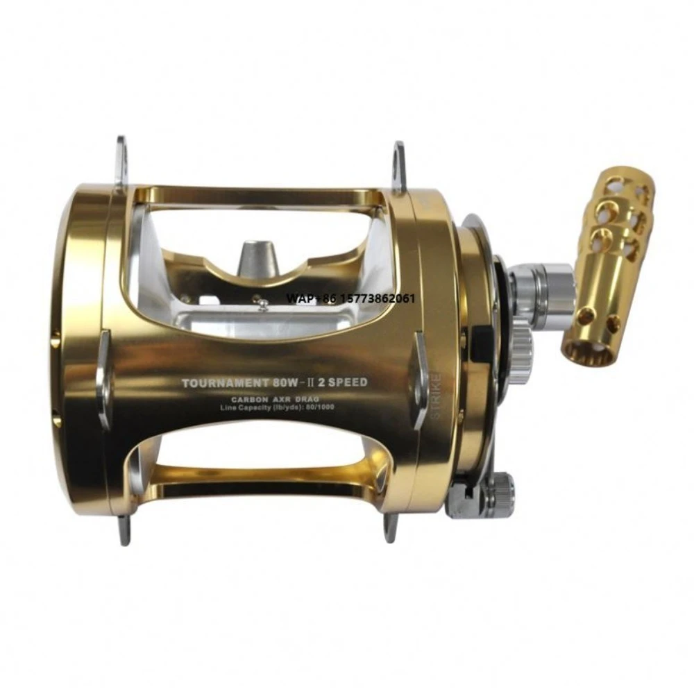 

80W Aluminum Saltwater Boat Big Game All Metal Fishing Reels Deep Sea Boat Tuna Big Game Fishing Trolling Reel