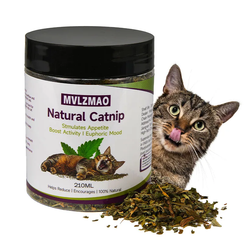 Cat Toys - Silvervine Catnip for Cats, 100% Natural Catnip Catnip Herbal Tea Loose Leaf, 210ML, Safe for All Cat Ages Pet Supply