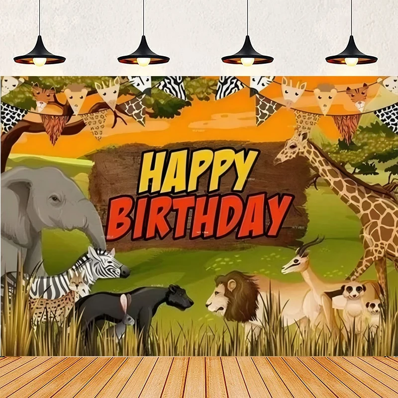 

Фон для фотосъемки джунгли сафари животные тропический мальчик день рождения лес лесной фон вечерние фон настенный баннер Декор