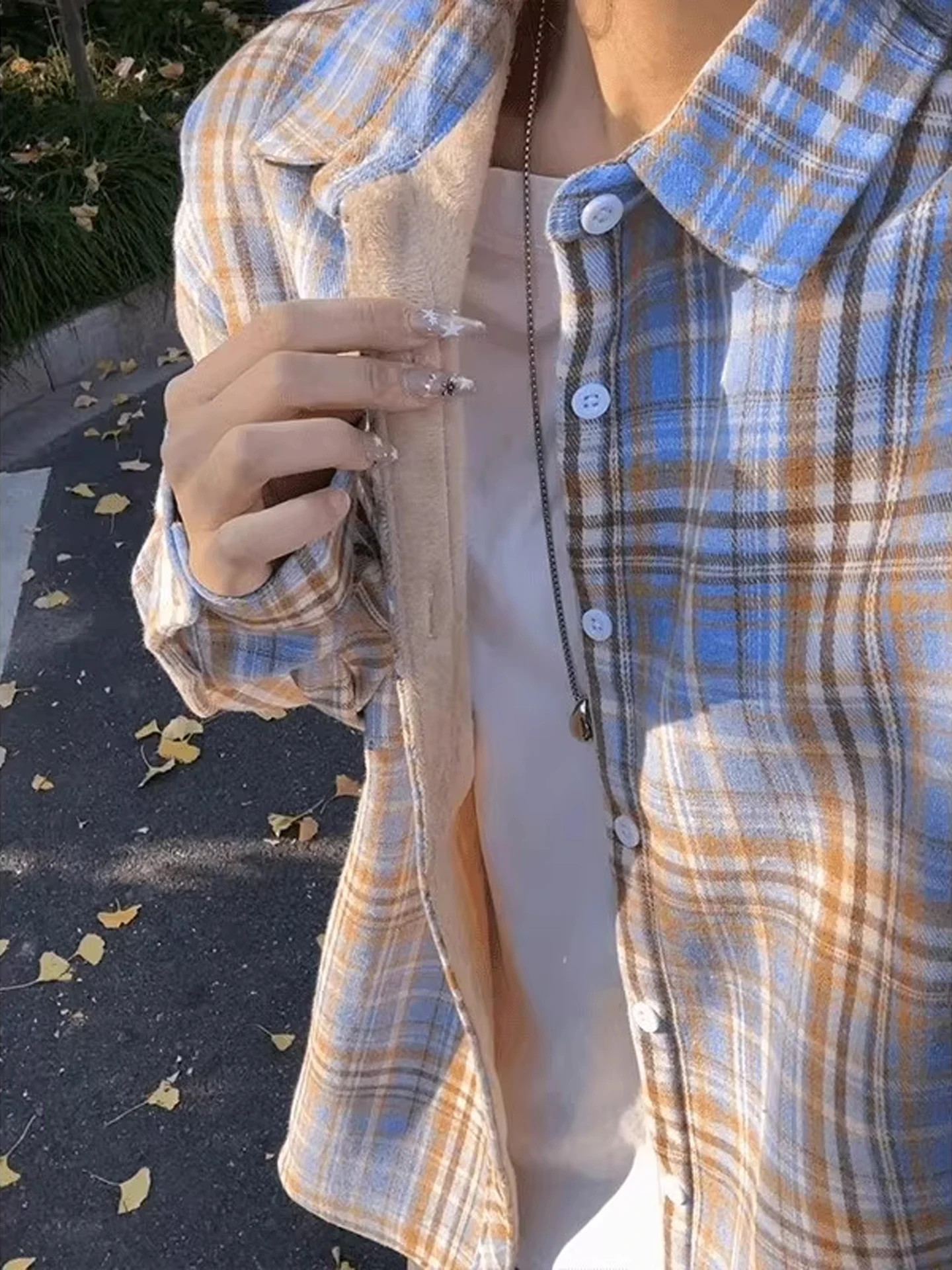 Vintage Plaid Fleece Lined Long Sleeve Men's Shirt Autumn Winter Lazy Style Trendy Outerwear Standard Fit Youth Popular Daily...