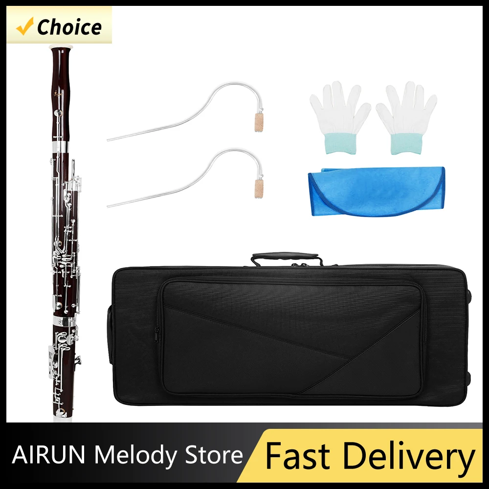 

SLADE LDB680 Трубка для фагота C Трубка из кленового дерева Корпус трубки для фагота Итальянская кожаная подушечка Темно-красная трубка для фагота с перчатками Салфетка для протирания