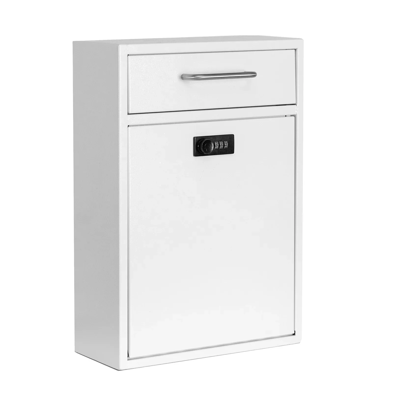 Letter box, with handle, thick, outdoor wall-mounted room