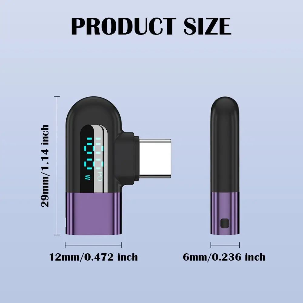 Digital Display Type-C Power Meter PD 120W OTG USB-C Connector Data Transmission 480Mbps Mobile Phone Converter Laptop