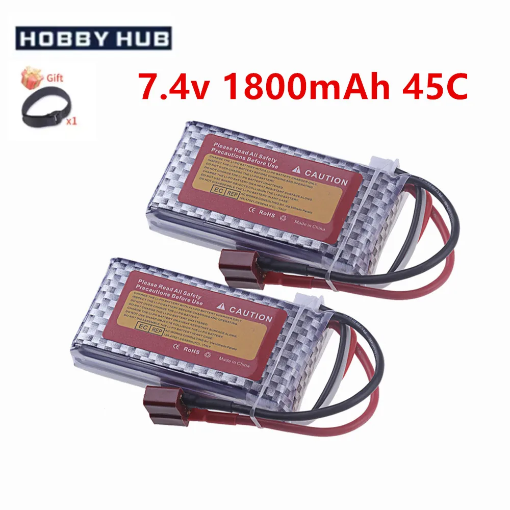 Batteria Al Litio 2S Batteria Lipo Da 7,4 V 1800 Mah Per Parti Di Droni Per Elicotteri RC Con Spina JST/T/XT60/XT30-image