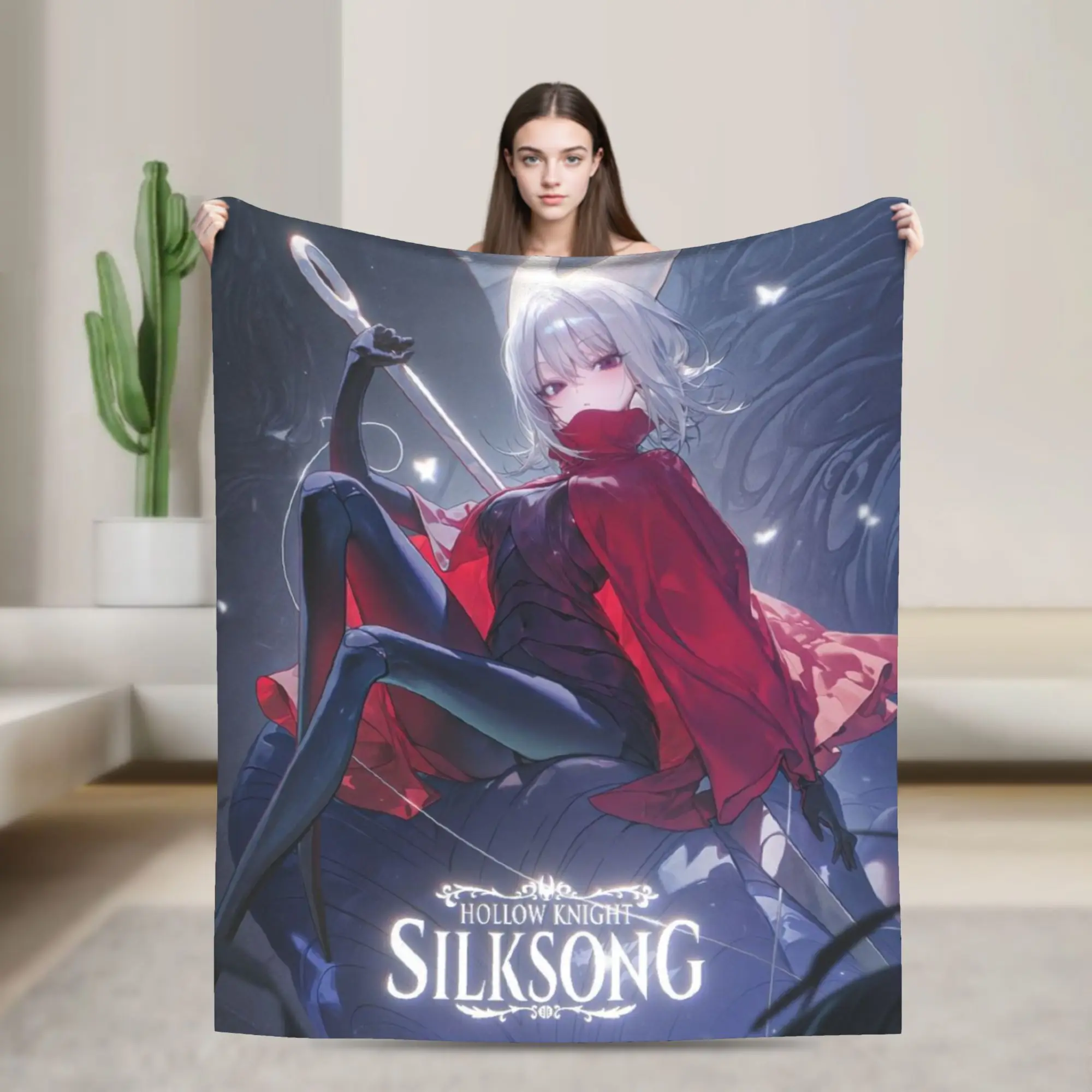

Одеяло Hollow Knight Silksong Merch, супер мягкие теплые пледы для гостиной, 50x60 дюймов, многоразмерное постельное белье, пледы