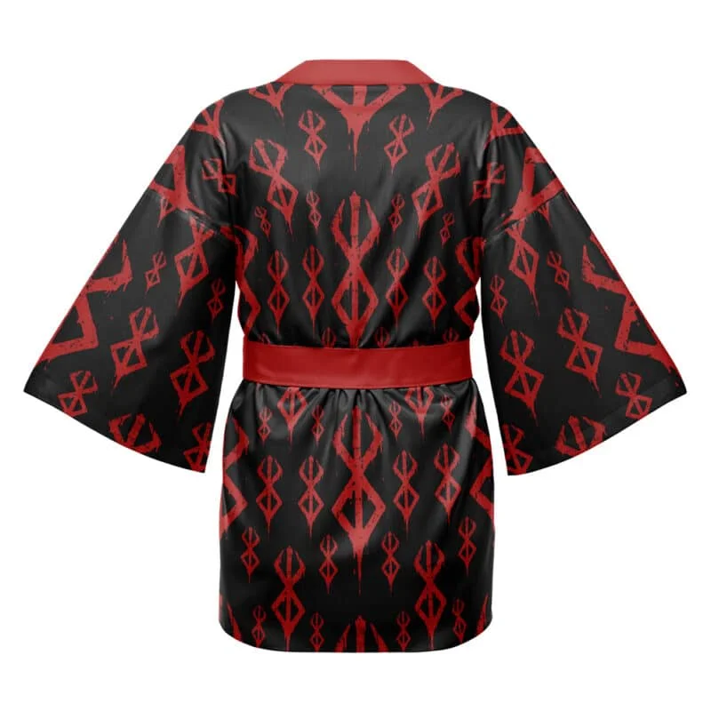 2026 New Pattern Men's Black and Red Gradient Japanese Outdoor Kimono