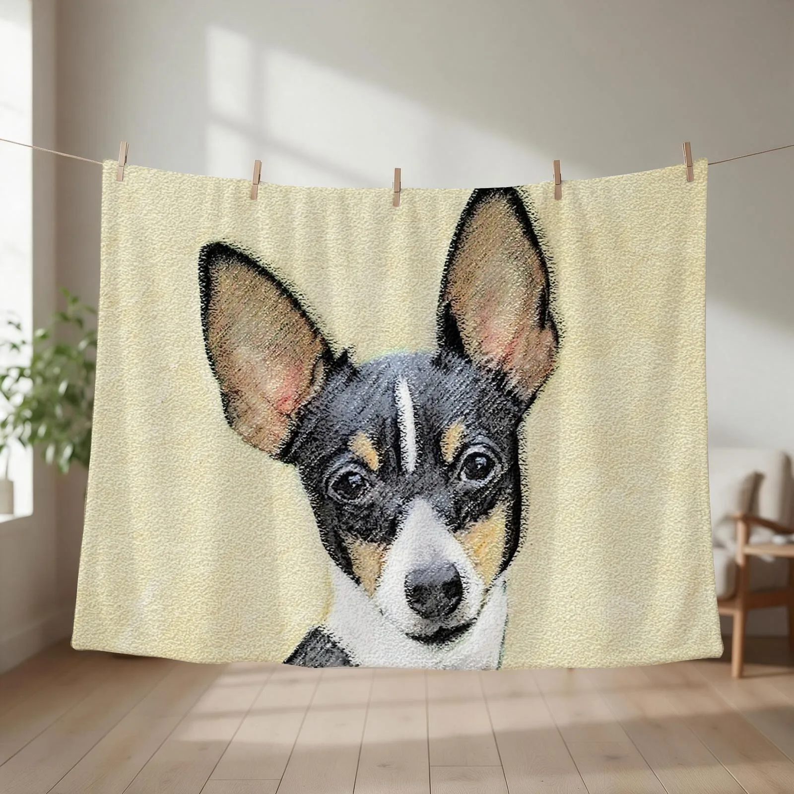Toy Fox Terrier Throw Blanket couch cozy soft plush fuzzy picnic outdoor blanket