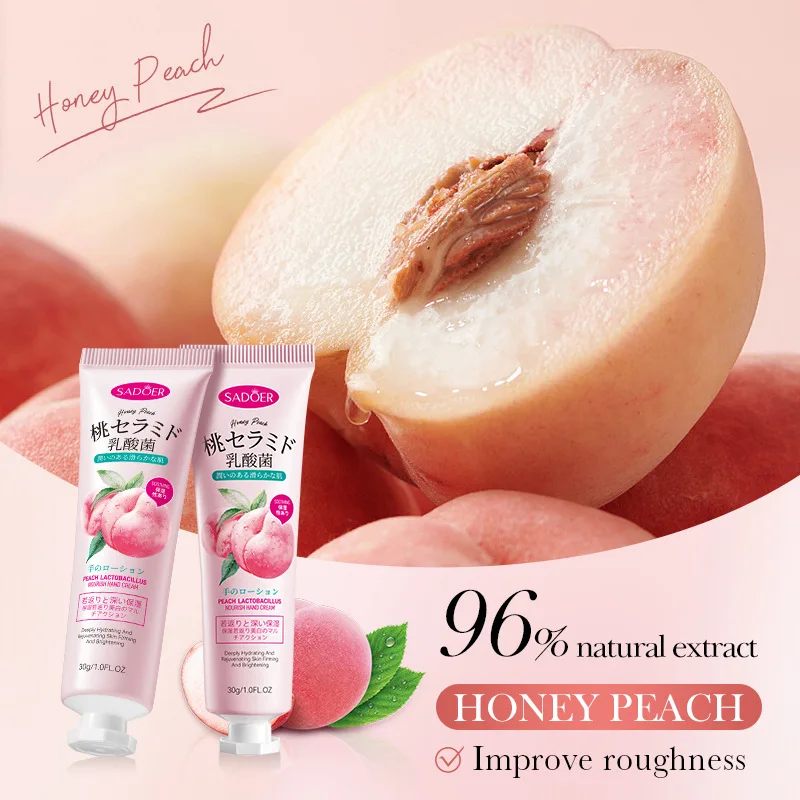 

Peach Lactobacillus Nourishing Hand Cream Anti-Crack Balm Moisturizes Dry Skin Ideal for Autumn Winter