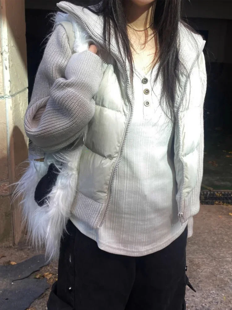 Autumn Y2k Aesthetic Vintage Solid Tees Streetwear Half Open Collar Casual Tshirts Women Harajuku Grunge Bottoming Tops