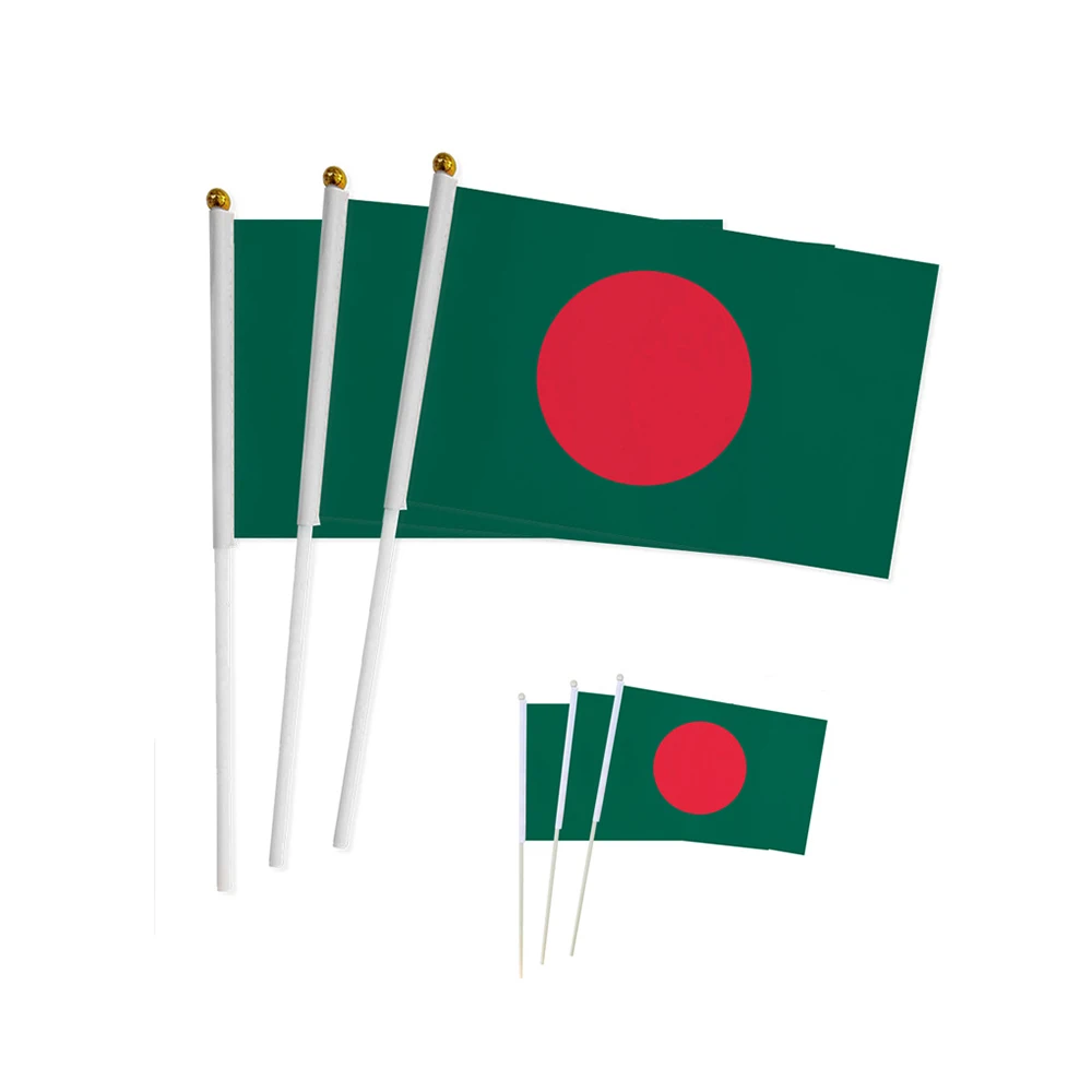 14*21cm Bangladesh Hand Flag, Bangladeshi National Flag World Countries Decor Small Hand Held Waving Flag