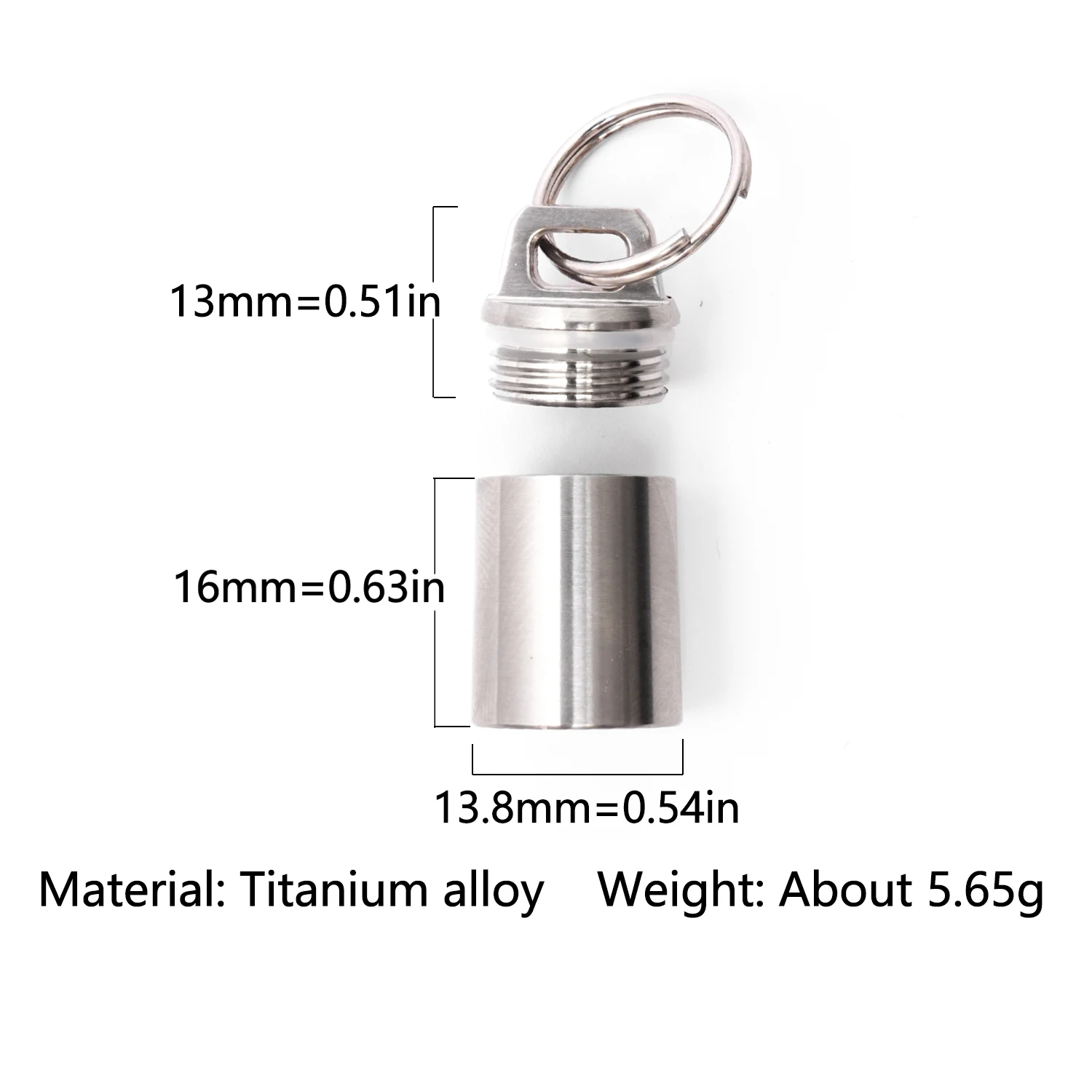 Titanium Alloy Sealed Bottle Mini Keychain Pendant Outdoor EDC Small Hand Tools With Stainless Steel Keyring