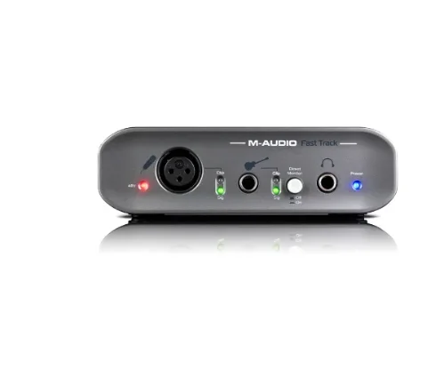 M-Audio Fast Track 2 input and 2 output USB 2.0 audio interface Direct Monitor button 1/4