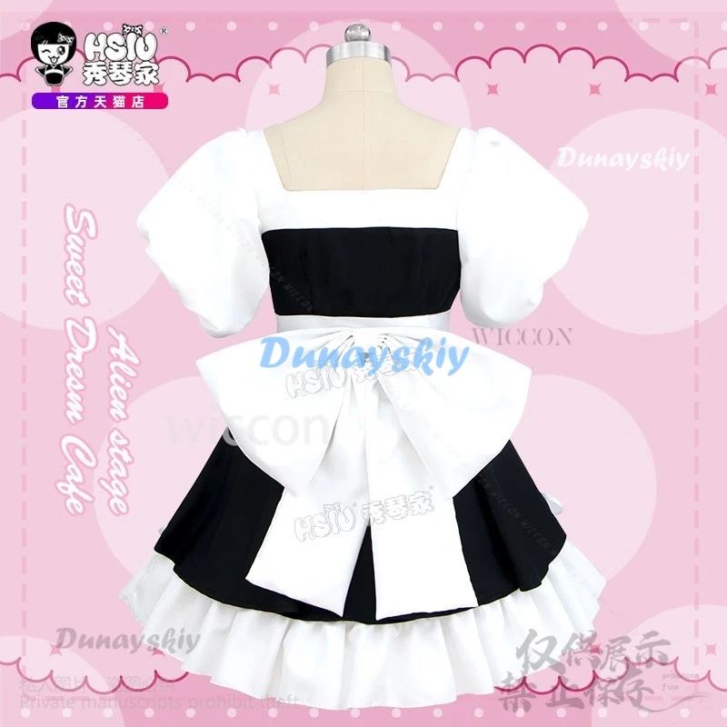 Anime Alien Stage Cosplay Sua Kostuum Witte Meid Jurk Lolita Hoofddeksels Pruiken Voor Halloween Kerst Vrouwen Rollenspel Aangepast