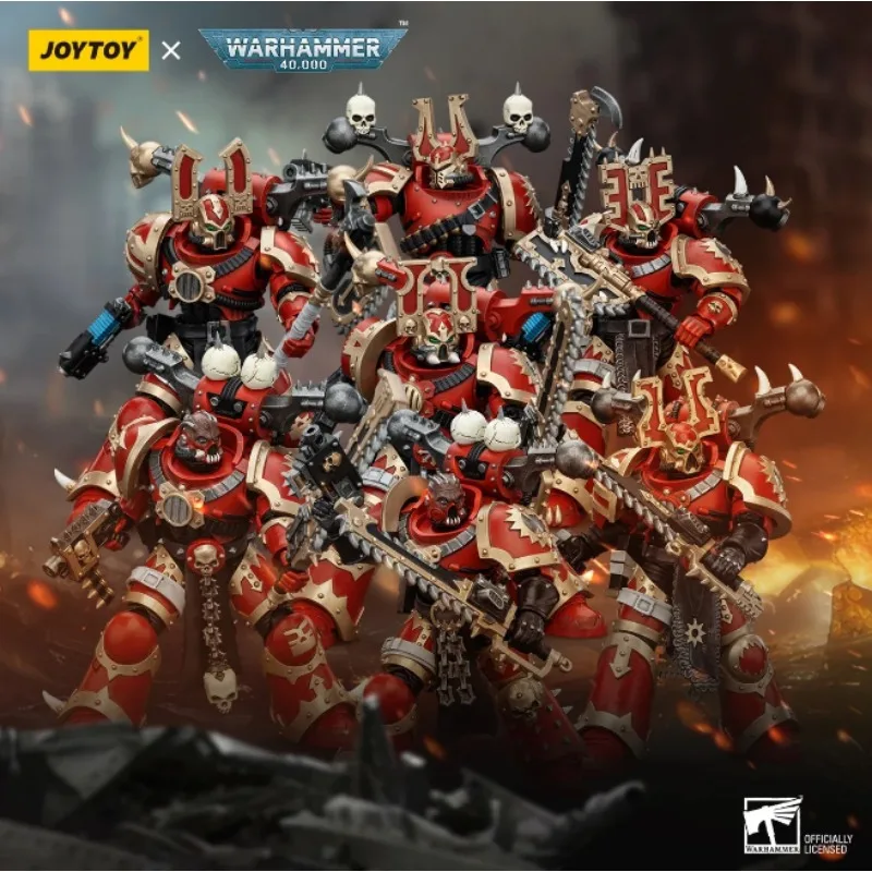 

In Stock Original JOYTOY Warhammer 40K 1/18 World Eaters Khorne Berzerker 7PCS Anime Action Figures Model Toys Collection Gifts