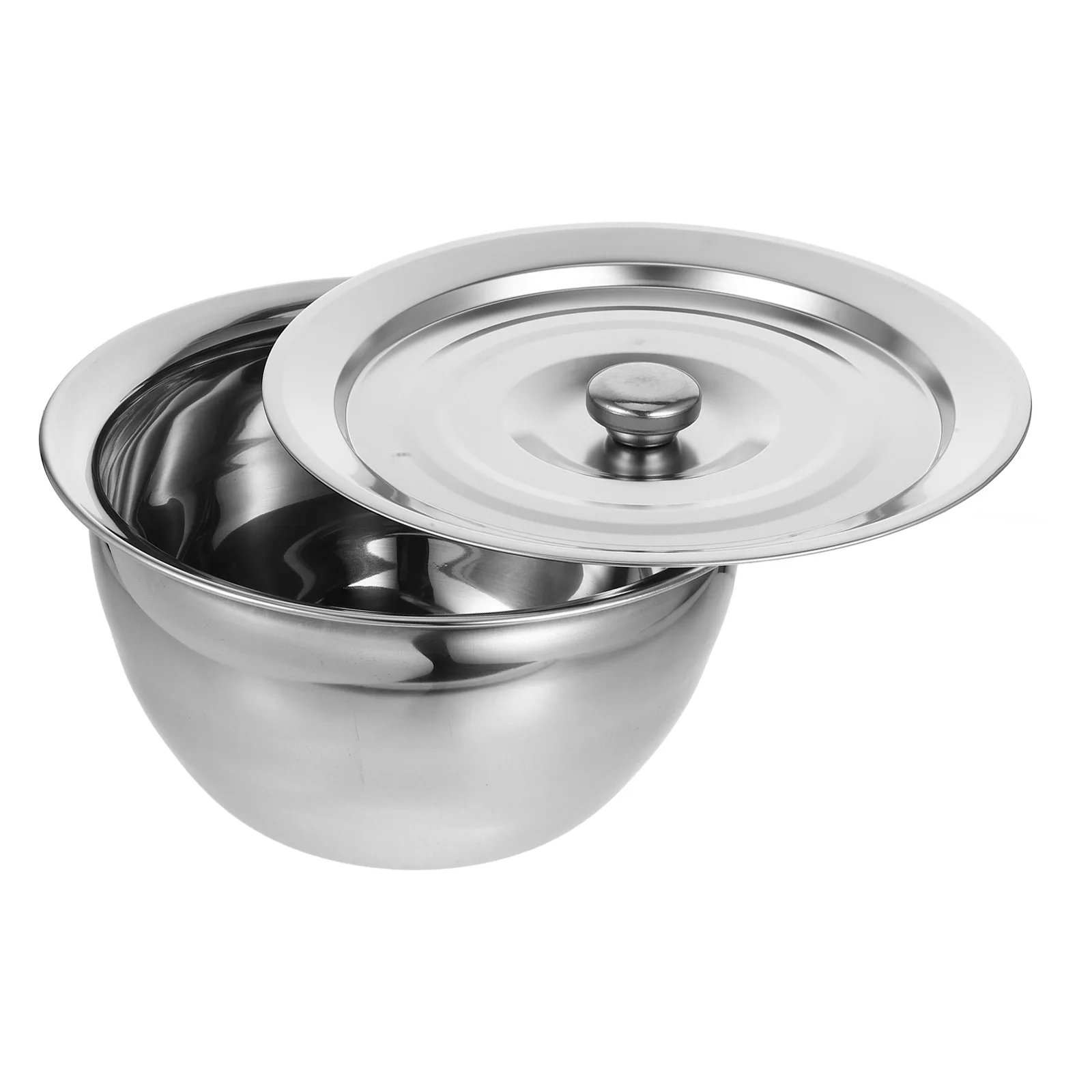 

Stainless Steel Oil Basin Deep Mixing Bowl Cooking Baking Salad Cover Lids Soup Kitchen Storage Heat Resistant Practical