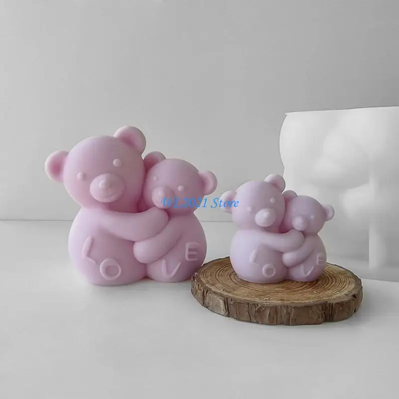 

G5GC Hugging Bear Silicone Mold DIY Crafts Mold Scented Mold DIY Table Ornament Mould Epoxy Resin Mold Nonstick