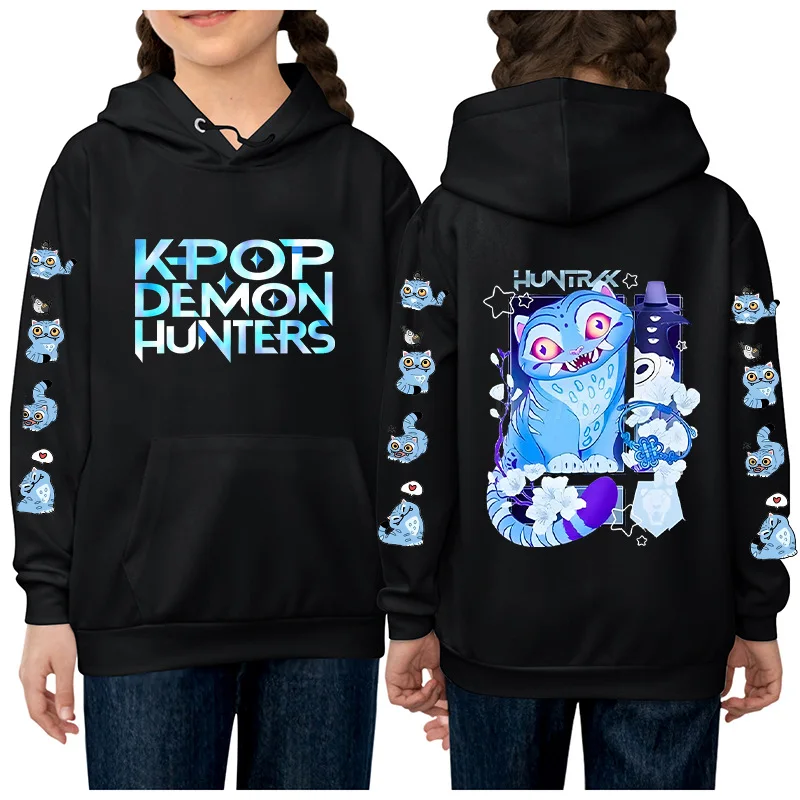 

KPop Охотники на демонов Охотники на демонов для девочек и мальчиков, мужские и женские детские толстовки с милым мультяшным принтом, свободные толстовки