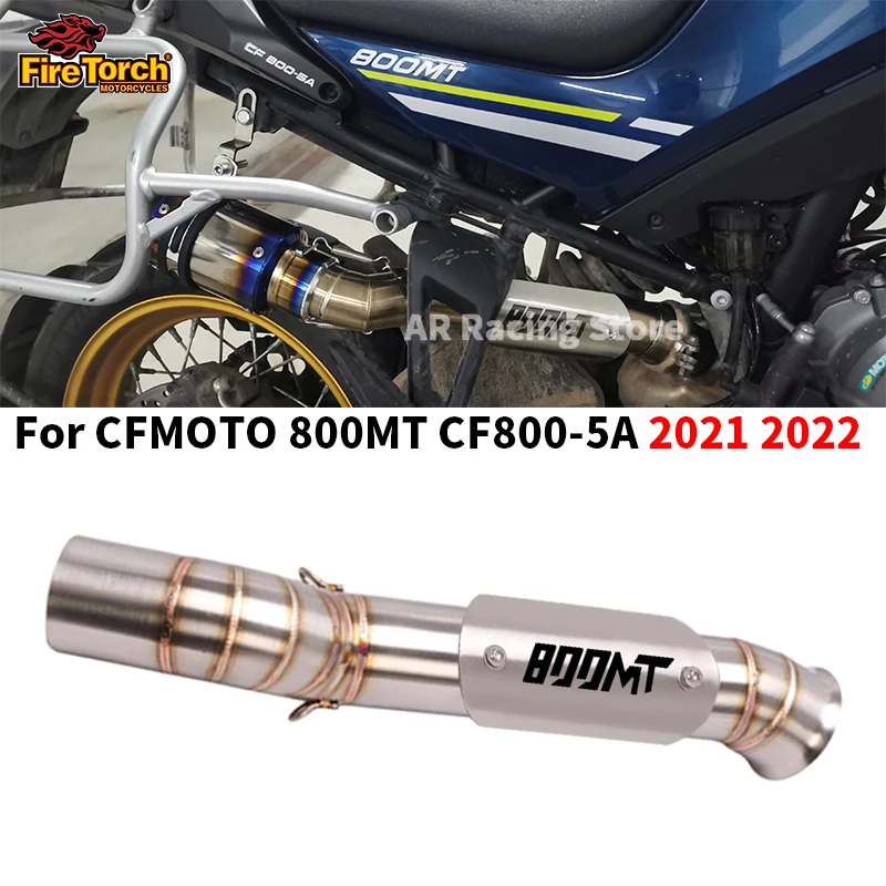 Slip On For CFMOTO 800MT CF 800-5A 2021 2022 Motorcycle Exhaust Muffler modify Stainless Steel Mid Link Pipe 50.8mm Espace Moto