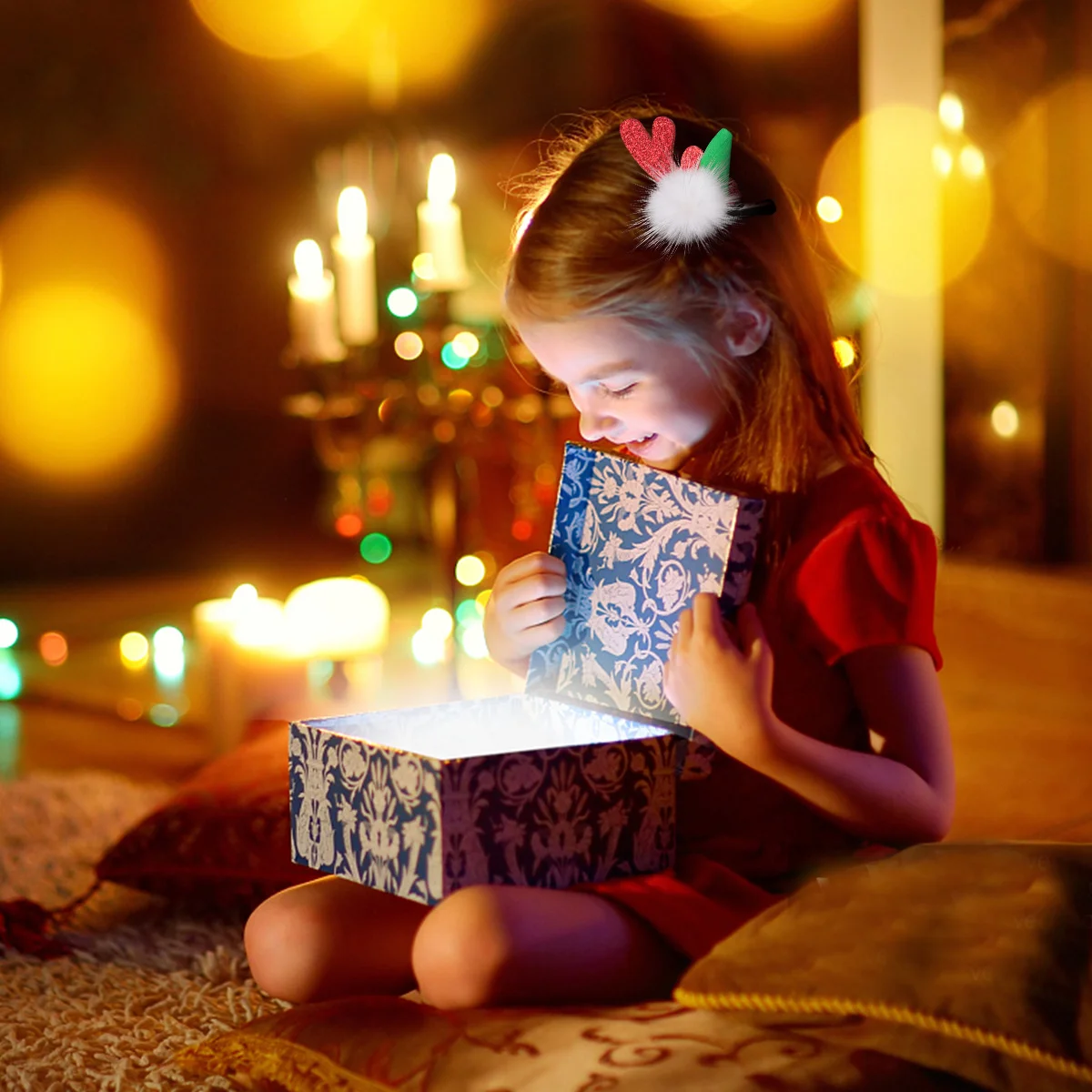 

2Pairs Antler Hairpins Christmas Style Lovely Party Hair Clips Children Headdress Festival Hair Ornament Party Antlers Hairpins