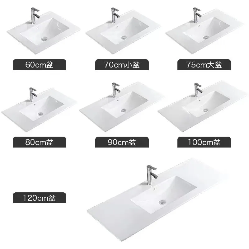 Ceramic integrated thin-sided basin cabinet basin semi-embedded Taichung toilet bathroom cabinet face  wash
