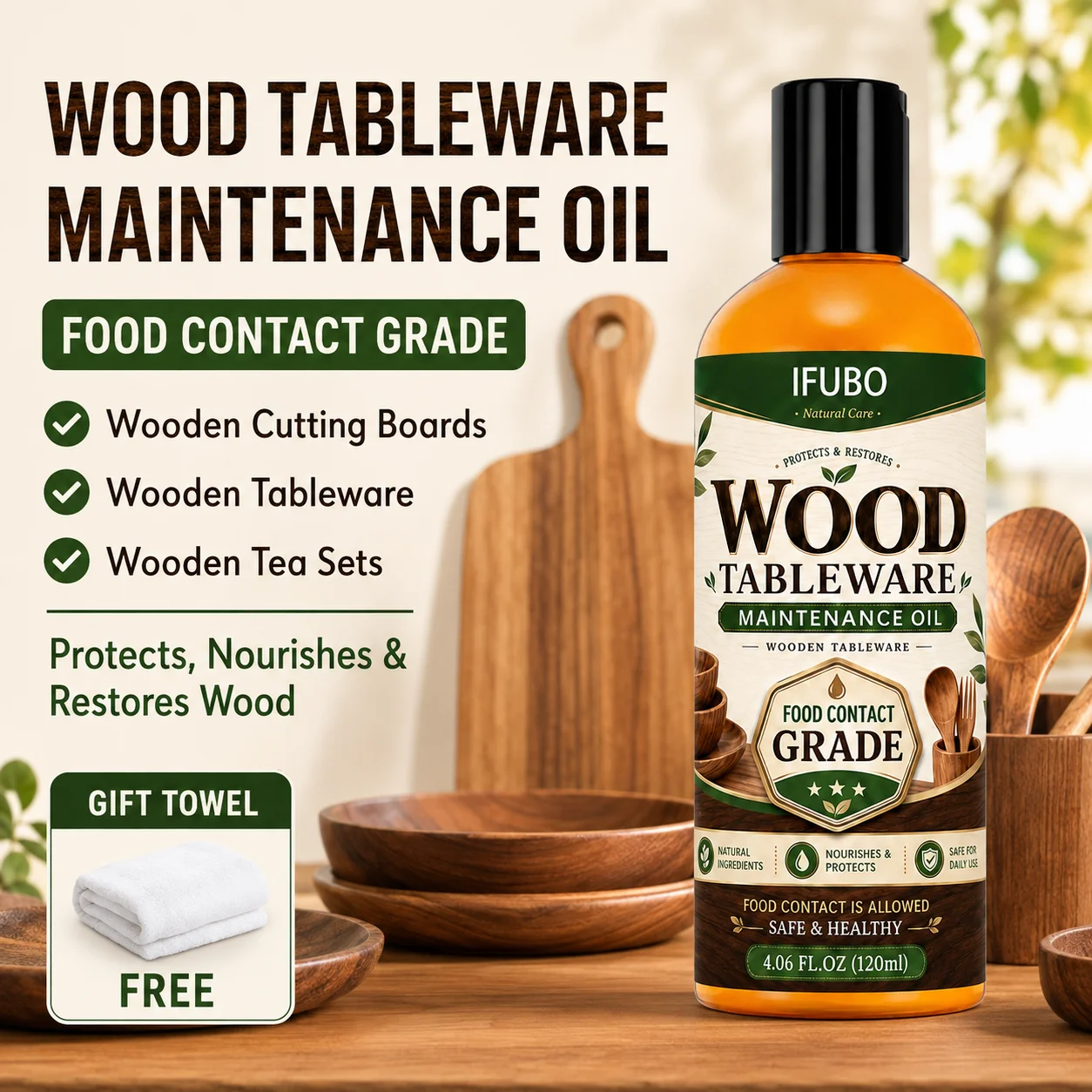 Woodworking Oil Finish - Huile de cire pour bois IFUBO