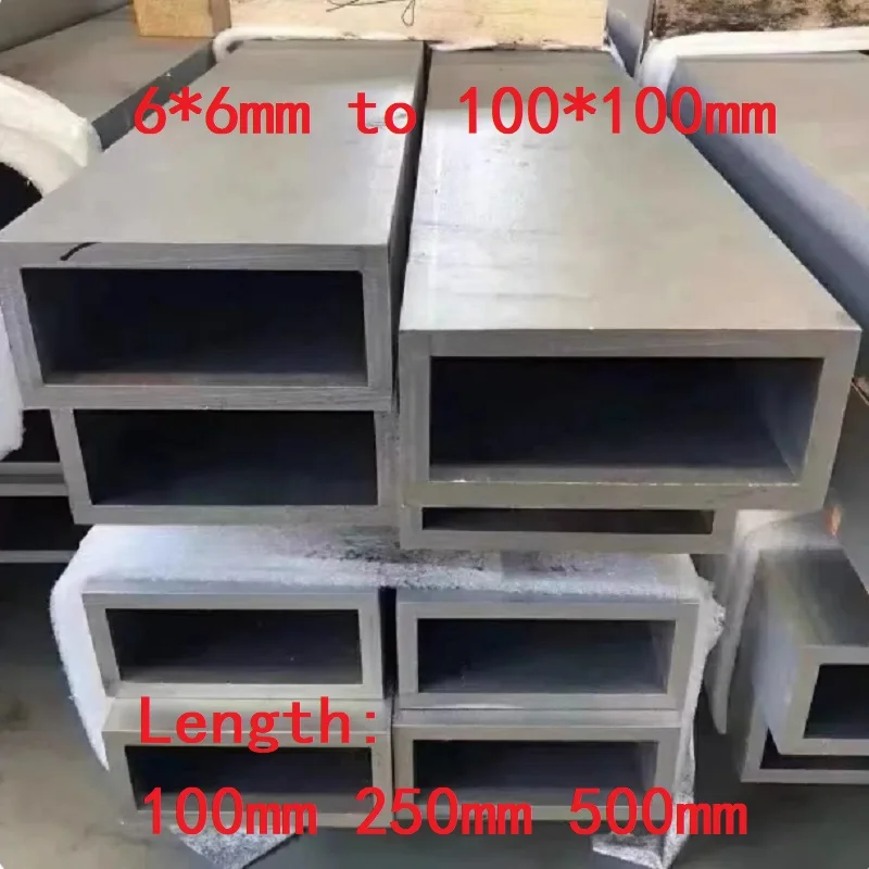 1PC 6063 Aluminium Square Box Tube Pipes 6mm 8mm 10mm 15mm 20mm 30mm 40mm 50mm 60mm 80mm 100mm