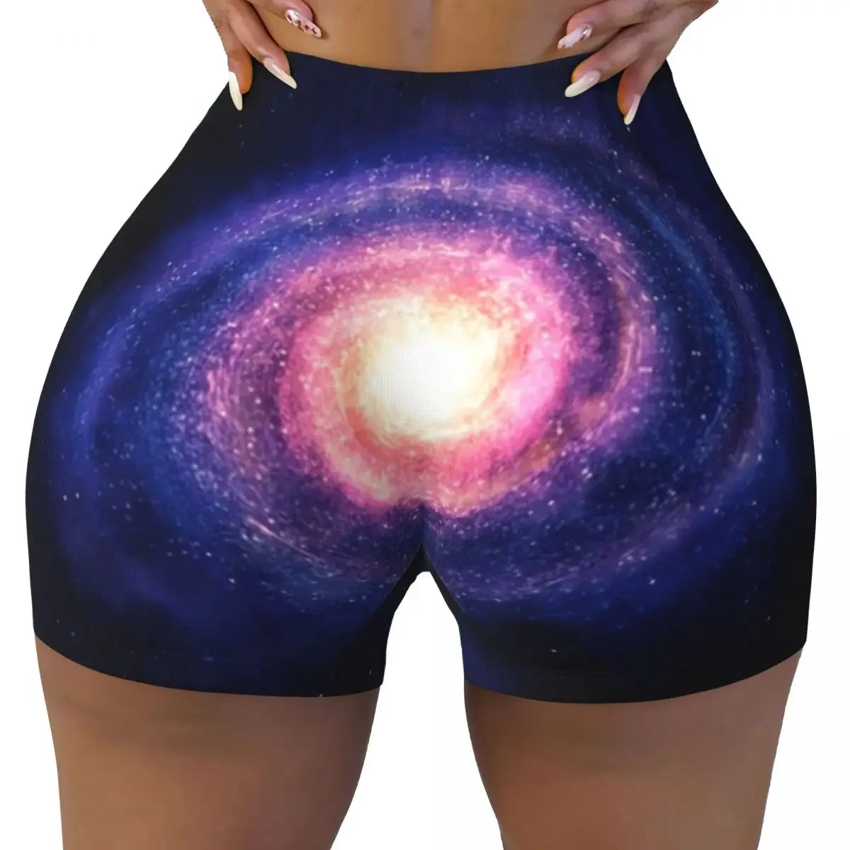 Custom Cloak Galaxy Universe Planets Yoga Shorts Women Gym Workout Running Athletic Volleyball Biker Shorts
