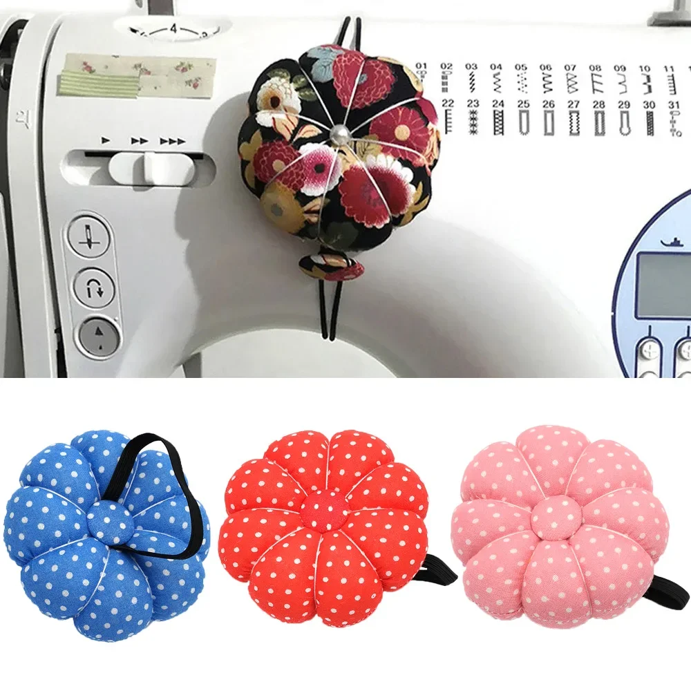 Sewing Needle Pin Cushion Organizer Wrist Pumpkin Shape Pincushion Holder Accessories DIY Craft Sewing Needlework Tool Supplies