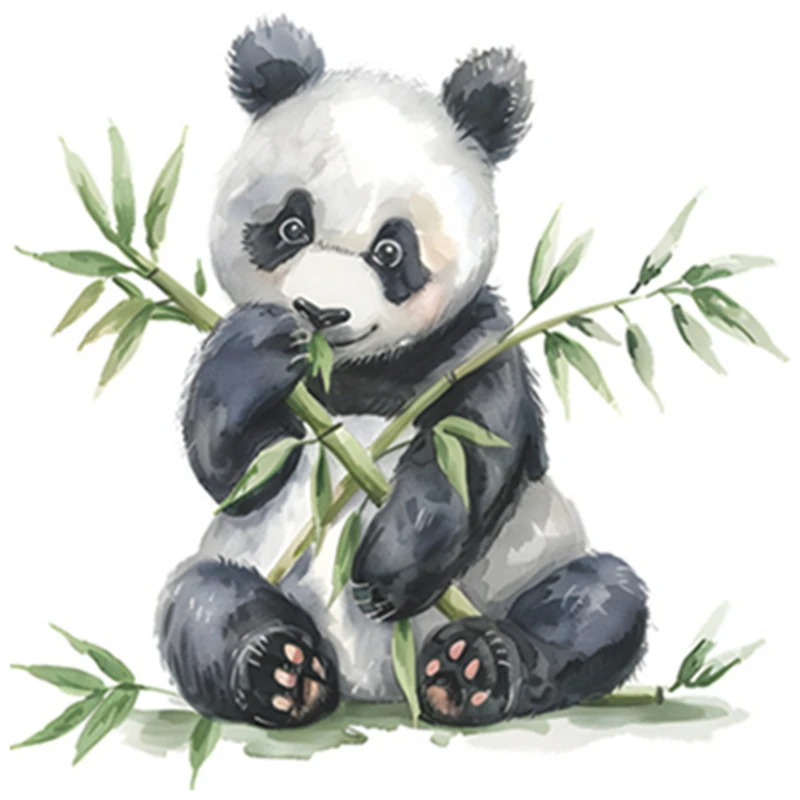 So Cute Baby Panda Eat Bamboo 3D Vinyl Wall Art Mural Stickers for Home Living Room Kids Bedroom Decoration Watercolor Wallpaper