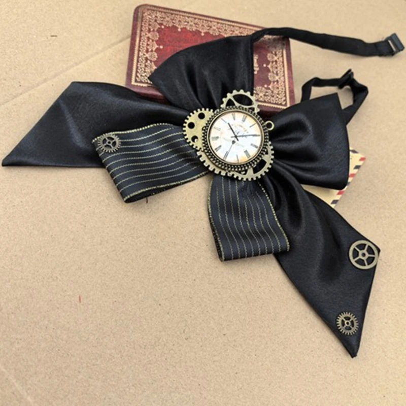 2026 New Steampunk Bowtie with Clock Detail for Costume Portraits