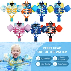 Toddler Floaties Swim Vest for Kids Swim Pool Float Jacket for Girls & Boys Toddler Swimwear with Removable Floats Safety Strap